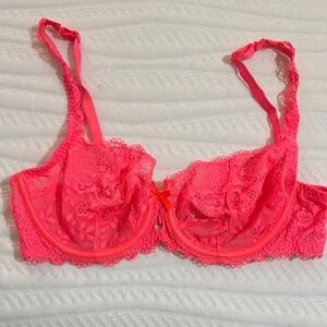 Victoria's Secret Neon Pink Lace Bra